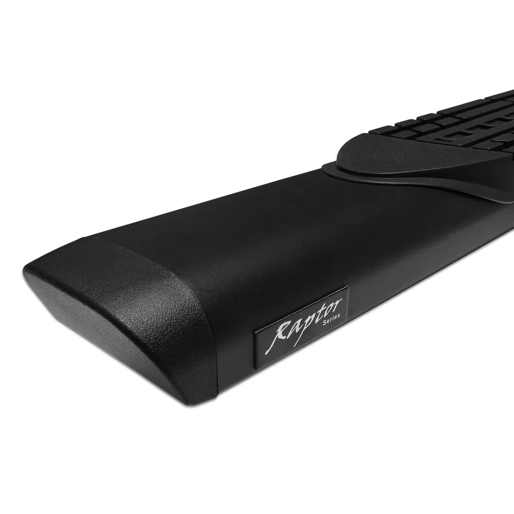 2003-0355BT – RAPTOR Nerf Bar, With Step Pads 5 Inch Oval Straight Textured Black Aluminum With End Caps Rocker Panel...